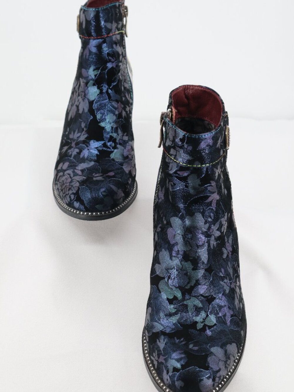 L’Artiste Dessa Hand Painted Leather Leopard Floral Booties EU 39 US 8.5 - Picture 4 of 12